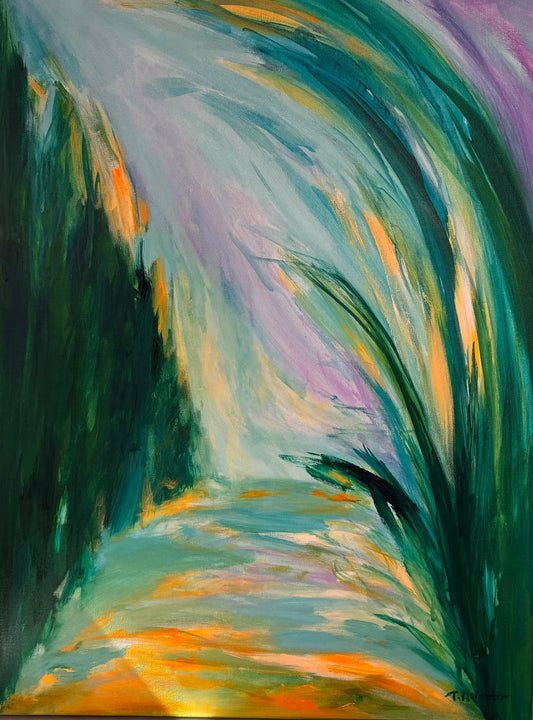 Maleri "walk through light"