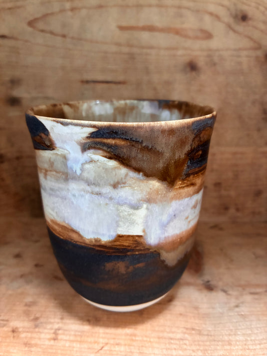 Unikt håndmalet stort landskabskrus