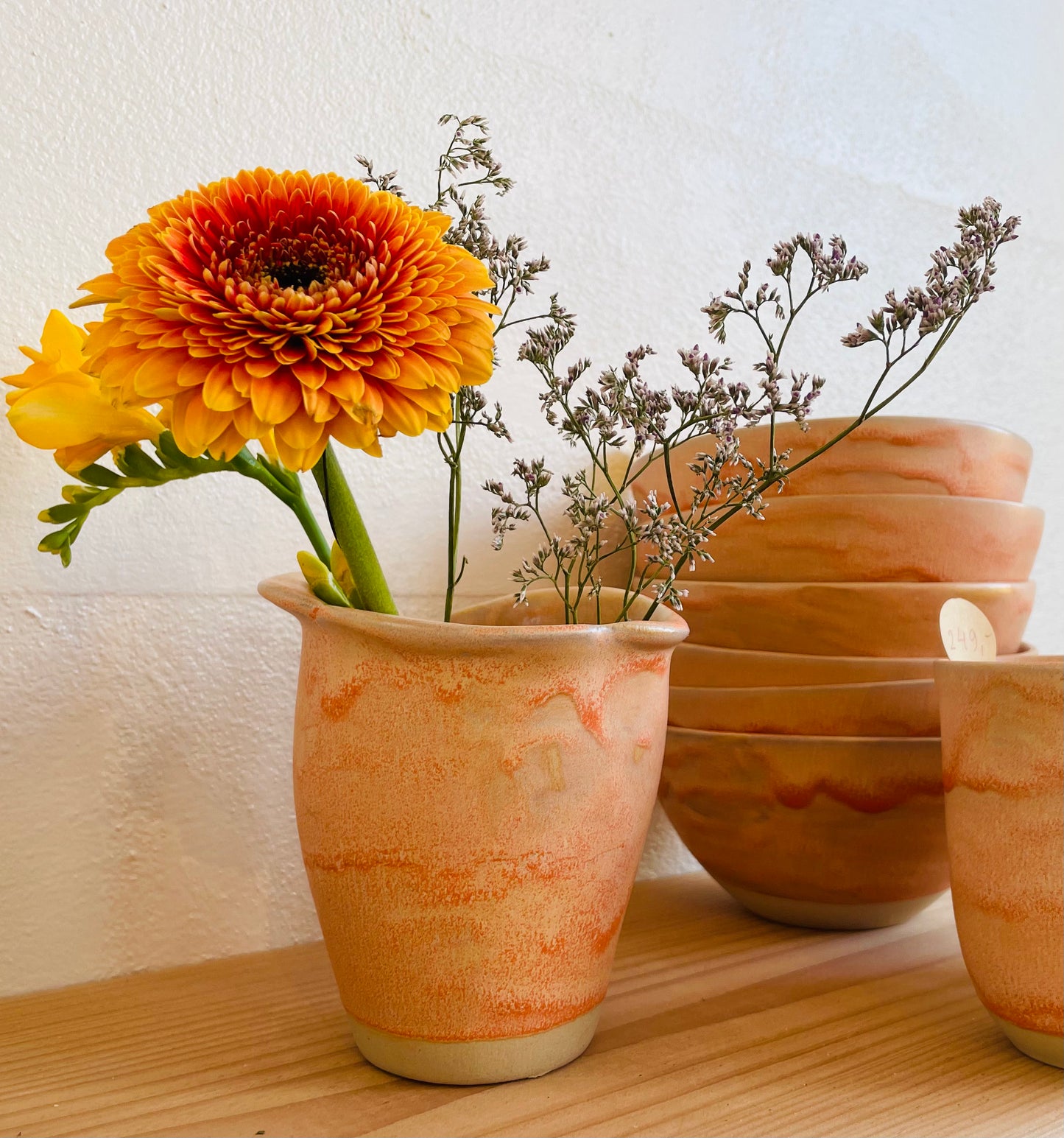 Koralfarvet unika vase
