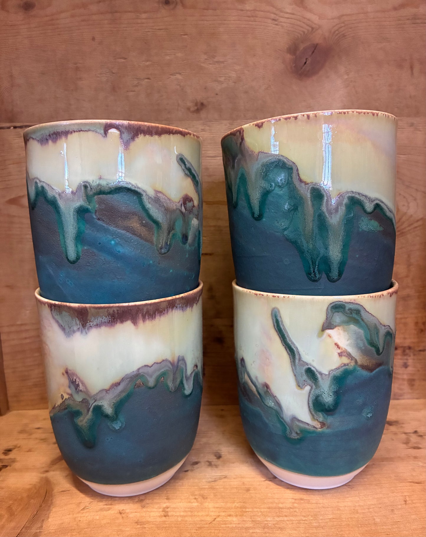 Håndmalet stort krus -Sommer landskab