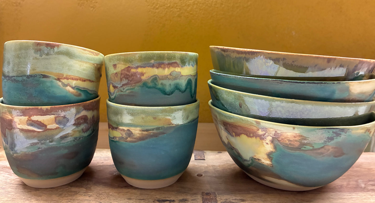 Unik håndmalet spiseskål