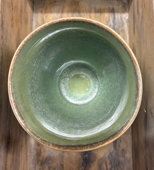 Unikt håndmalet og håndskraveret krus -Kobbergrønt