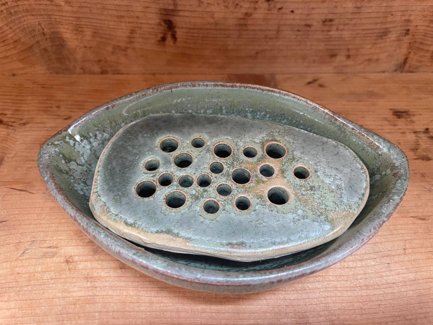 Unik kobbergrøn sæbeskål