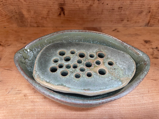 Unik kobbergrøn sæbeskål