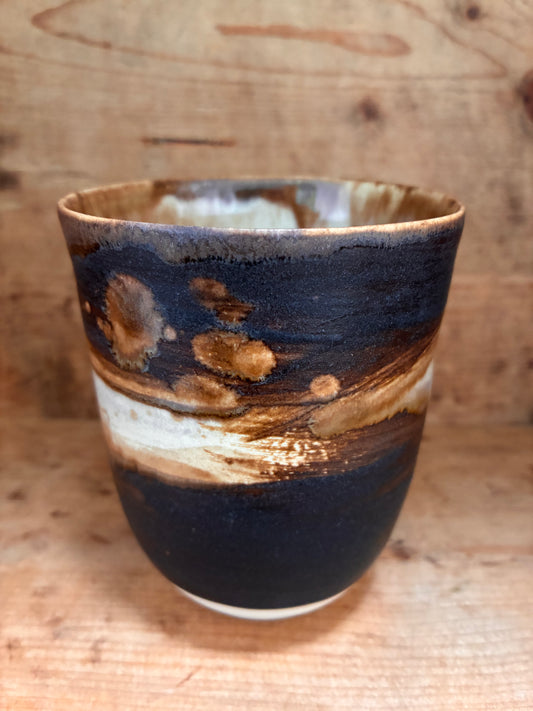 Unikt håndmalet stort landskabskrus