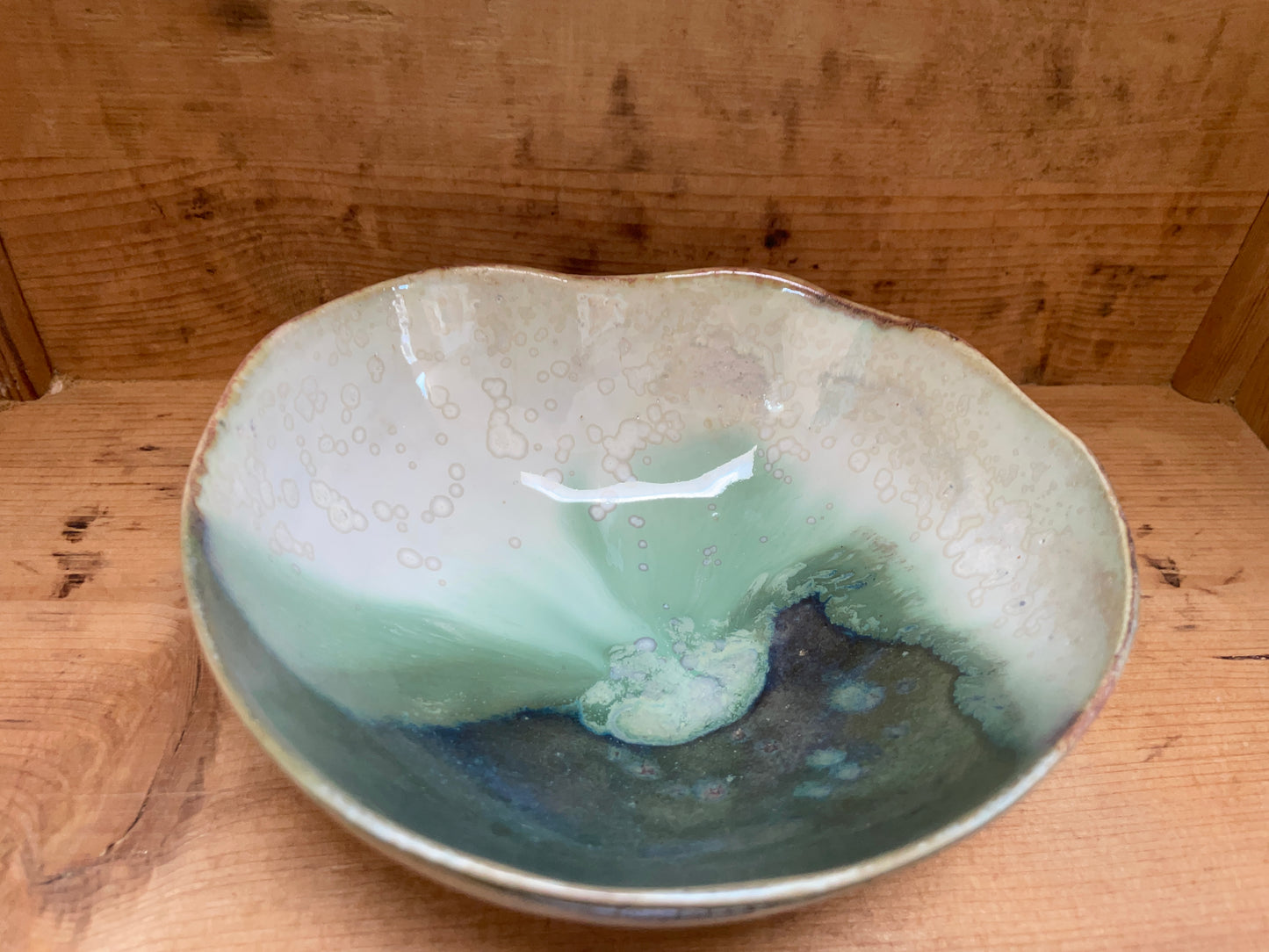 Mintfarvet unika skål